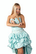 Young girl in blue ball dress. Young girl in blue ball dress.