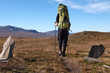 Wanderin auf dem Padjelantaleden in Lappland Wanderin auf dem Padjelantaleden in Lappland