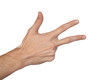 Counting man hand (1 to 5, back of the hand) on white background Counting man hand (1 to 5, back of the hand) on white background