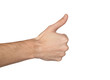 Counting man hand (1 to 5, back of the hand) on white background
