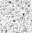 Seamless pattern of Christmas symbols.