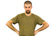 young man with aggressive look
