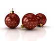 Christmas balls over white