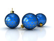 Christmas balls over white
