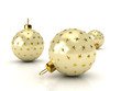 Christmas balls over white