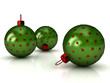 Christmas balls over white