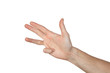 Counting man hand (1 to 5) isolated on white background