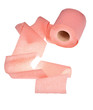 pink toilet paper isolated on white