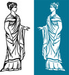 beautiful greek woman wearing long tunic