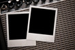 Instant photo prints on guitar amplifier Instant photo prints on guitar amplifier