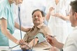 Patient getting blood pressure measurement