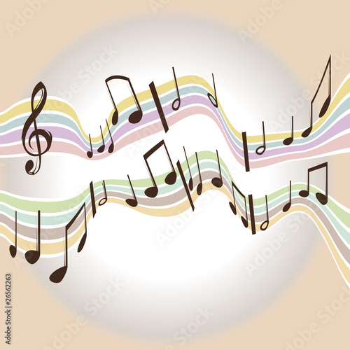 Vector: Notes de musique sur portée, vecteur Notes de musique sur portée, vecteur
