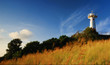 lighthouse with grass blowing,Koh Lanta island, Krabi,Thailand