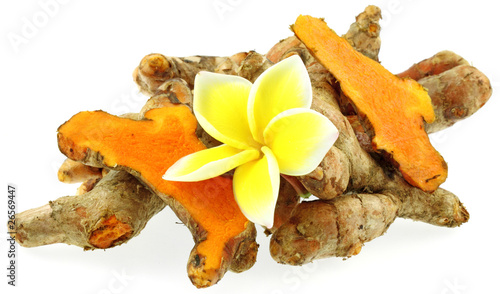 Photo: tubercules de curcuma longa, "safran-pays" île de la Réunion tubercules de curcuma longa, "safran-pays" île de la Réunion