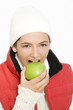 Justine,pomme verte,mordre,bonnet