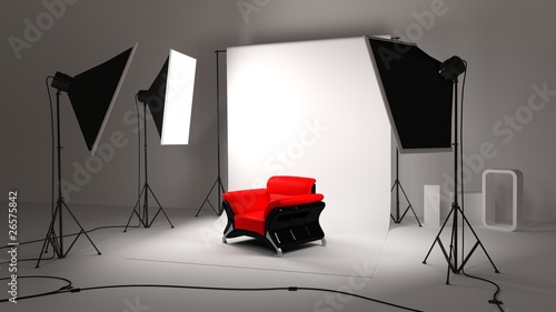 Illustration: Studio et fauteuil Studio et fauteuil
