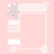 vector cute website template with funny bunny in love