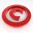 Red Shiny Copyright Symbol Red Shiny Copyright Symbol