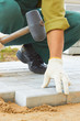Cobble-stone laying down