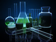 3d chemical flasks