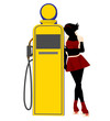 Fifty's Girl Illustration Silhouette Fifty's Girl Illustration Silhouette