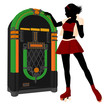 Fifty's Girl Illustration Silhouette Fifty's Girl Illustration Silhouette