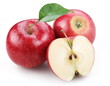 Two red apple and half of red apple.