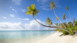 Tropical white sand beach and blue lagoon in French Polynesia Tropical white sand beach and blue lagoon in French Polynesia