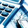 Financial concept. Calculator and pen.