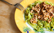 Pasta with basilic and chanterelles