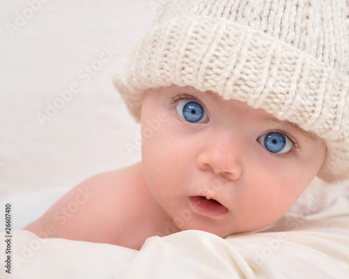Photo: Cute Baby Looking with White Hat Cute Baby Looking with White Hat