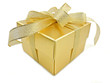 Golden Gift Box on white background