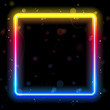 Rainbow Square Border with Sparkles and Swirls.
