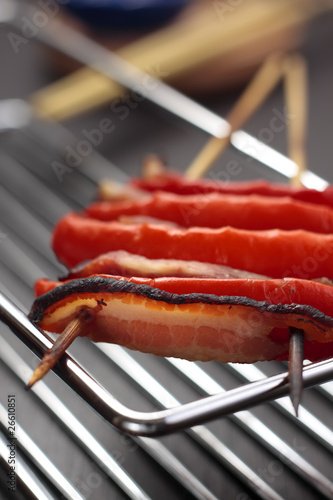 Photo: Grilled bacon and red pepper Grilled bacon and red pepper