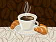 Vector: cup of coffee with croissants cup of coffee with croissants