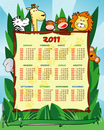 calendario 2011 brasil. Calendario 2011 con animali