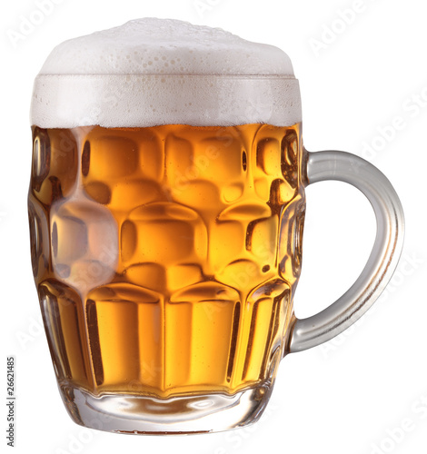 Photo: Mug full of fresh beer. File contains a path to cut. Mug full of fresh beer. File contains a path to cut.