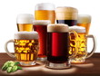 Images : Still-life with beer glasses.