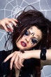 spider girl and spider Brachypelma smithi