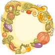 colorful harvest frame with space for text