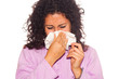 Young Sick Woman Blow Her Nose