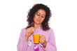 Young Sick Woman Drink Hot Beverage