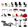 chair and table vector collection