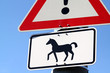 Schild Achtung Pferde