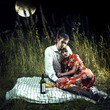 Lovers in the moonlight picnic