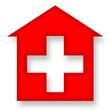 Red house with cross