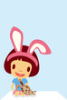Rabbit girl postcard