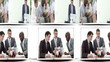 Animation of cubes falling down showing business footage