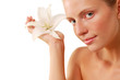 beautiful girl with flower