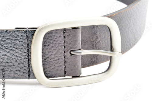 Photo: black leather belt with a silver buckle black leather belt with a silver buckle
